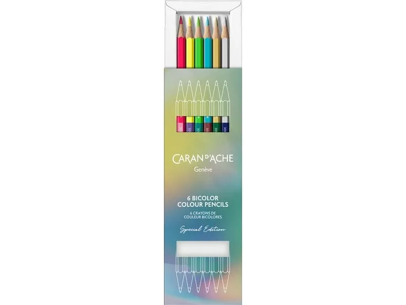 Caran d'Ache Farbstifte Bicolor Claim Your Style 5, 12 Farben, 6 Stifte Caran d'Ache Farbstifte Bicolor Claim Your Style 5, 12 Farben, 6 Stifte