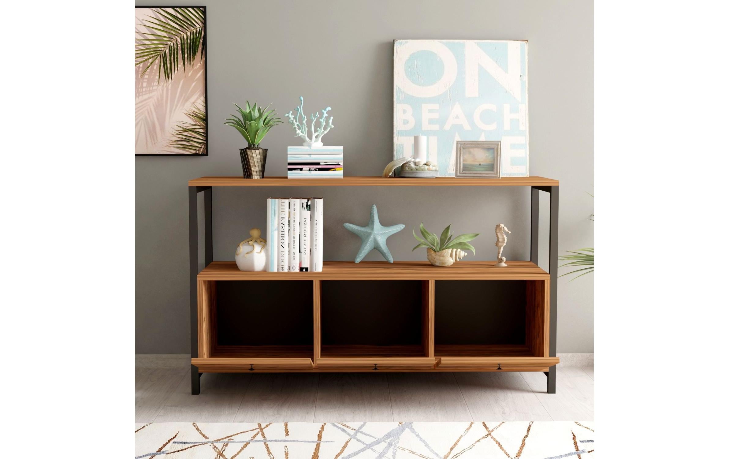 Woody Fashion Konsolentisch Nero v2 120 x 75 cm, Braun/Schwarz