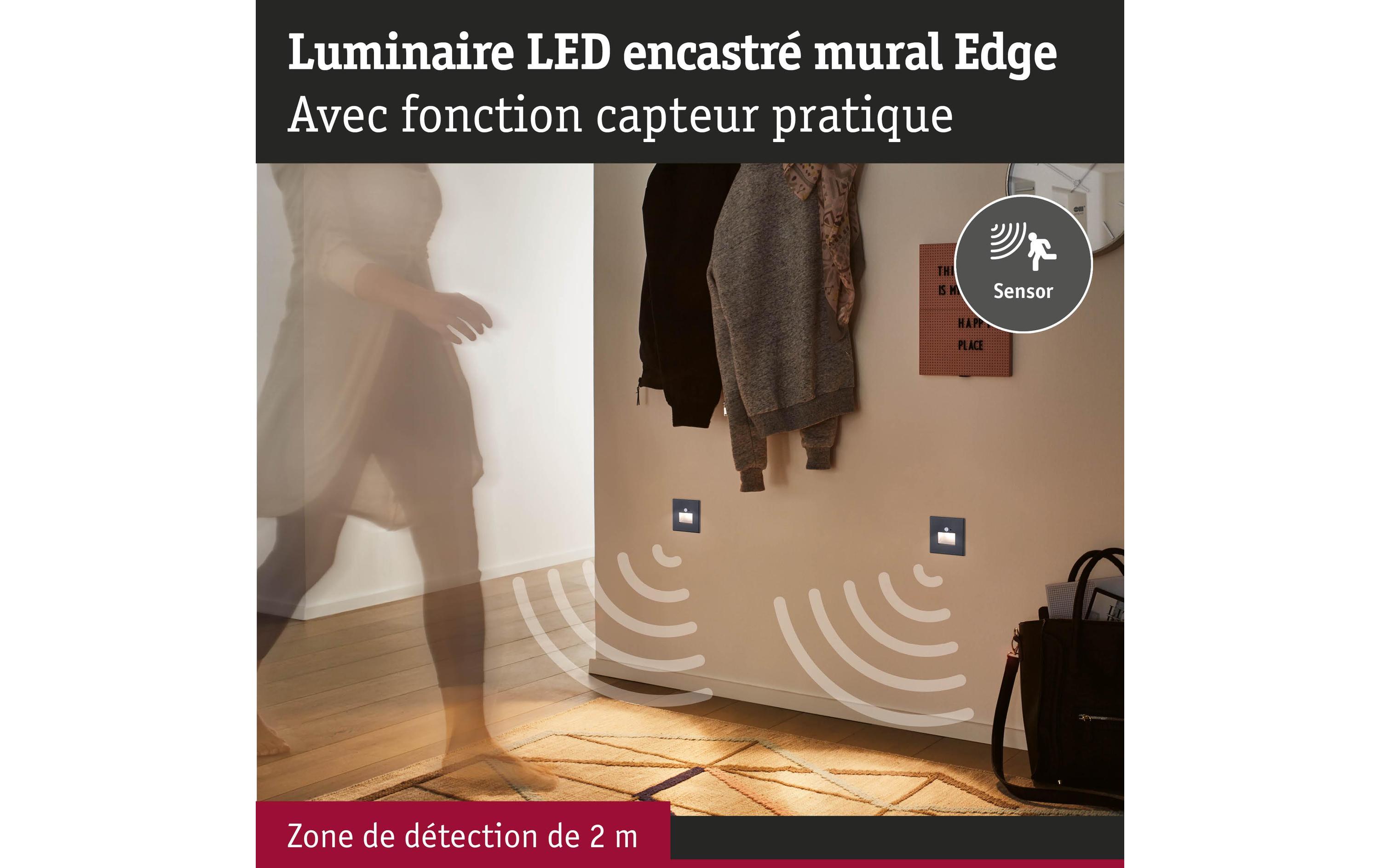 Paulmann LED Wandeinbauleuchte Edge Schwarz matt Paulmann LED Wandeinbauleuchte Edge Schwarz matt