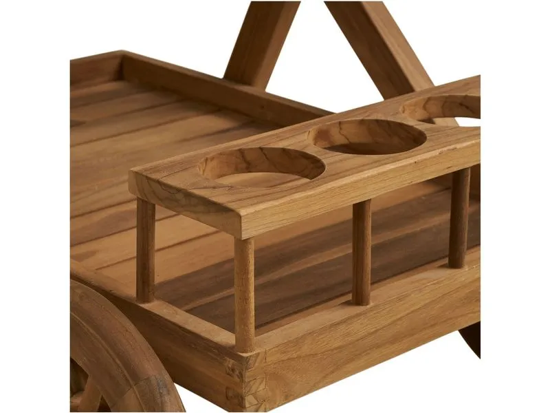 House Nordic Servierwagen Pasaku, 86 x 50 x 81 cm, Teakholz, Natur