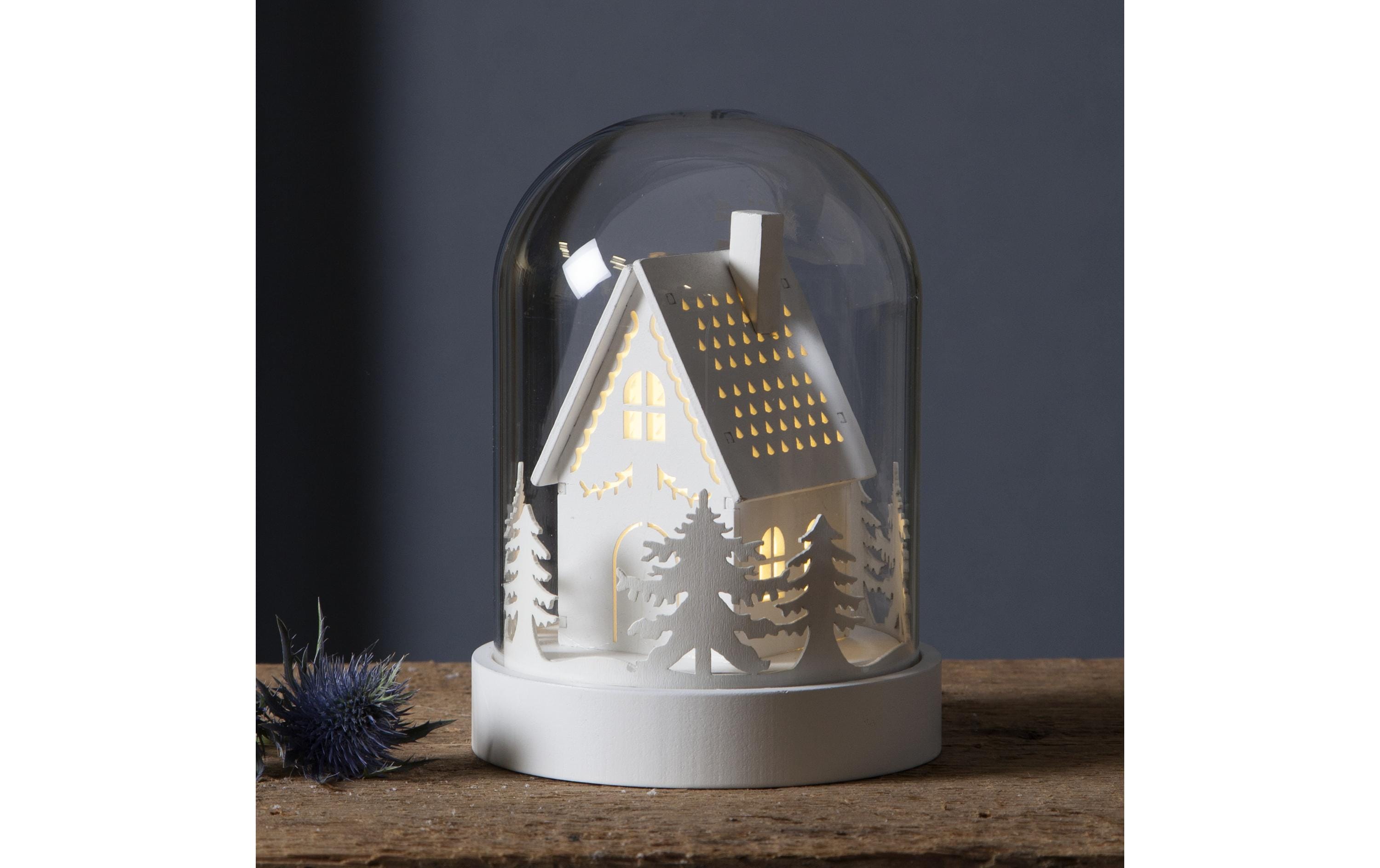 Star Trading Schneekugel Kupol Haus 17.5 cm, Weiss