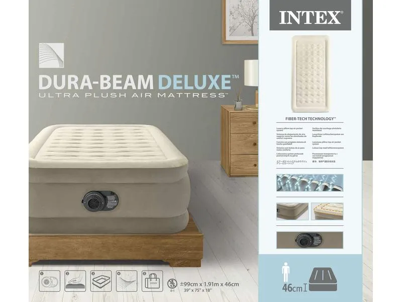 Intex Luftbett Dura Beam Deluxe Ultra Plush Twin 99 x 191 x 46 cm Intex Luftbett Dura Beam Deluxe Ultra Plush Twin 99 x 191 x 46 cm