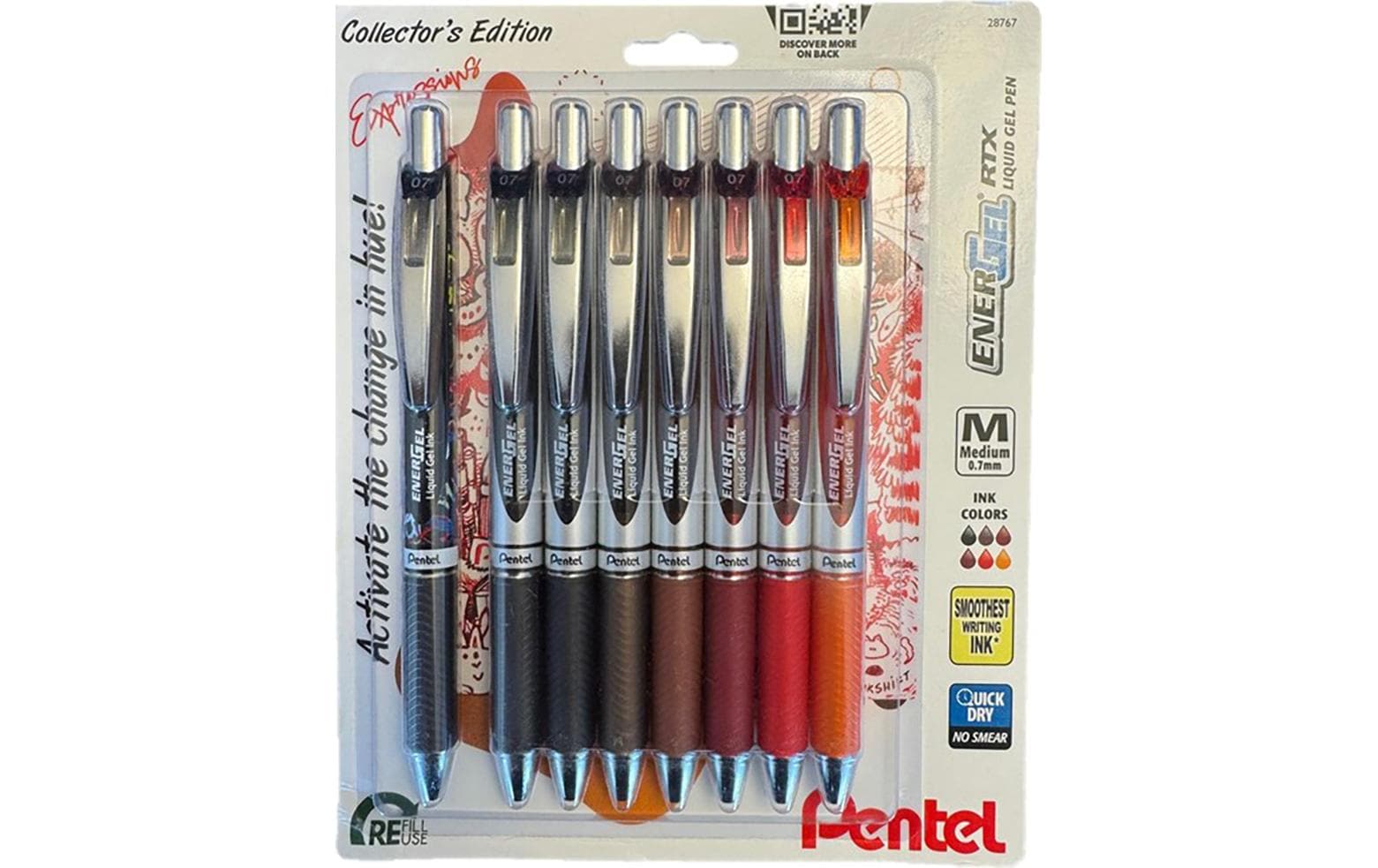 pentel Gelschreiber Change 0.7 mm, Mehrfarbig, 8 Stück