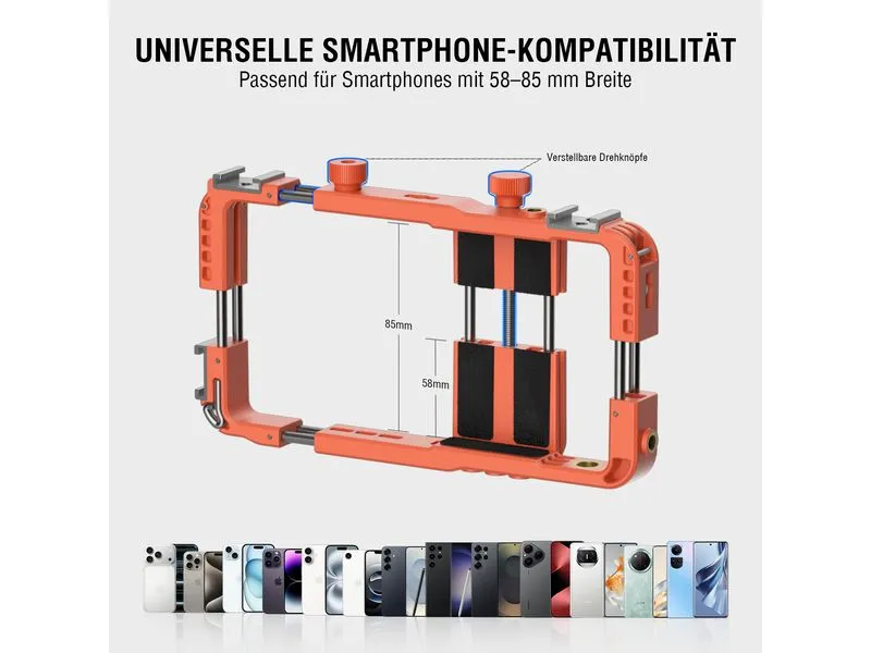 4smarts Universelles Smartphone-Video-Rig mit Fernauslöser, orange 4smarts Universelles Smartphone-Video-Rig mit Fernauslöser, orange