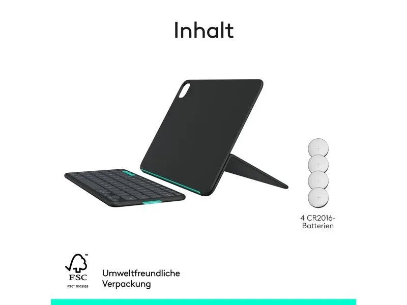Logitech Tablet Tastatur Cover Flip Folio iPad Pro & Air11