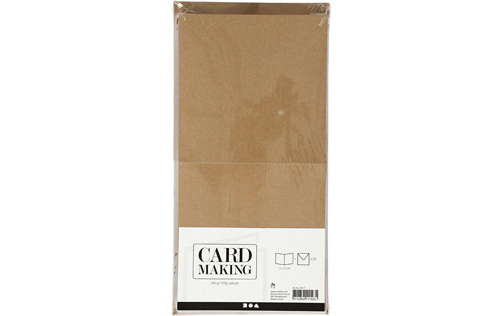 Creativ Company Blankokarte 15 x 15 cm 50 Sets, Braun Creativ Company Blankokarte 15 x 15 cm 50 Sets, Braun