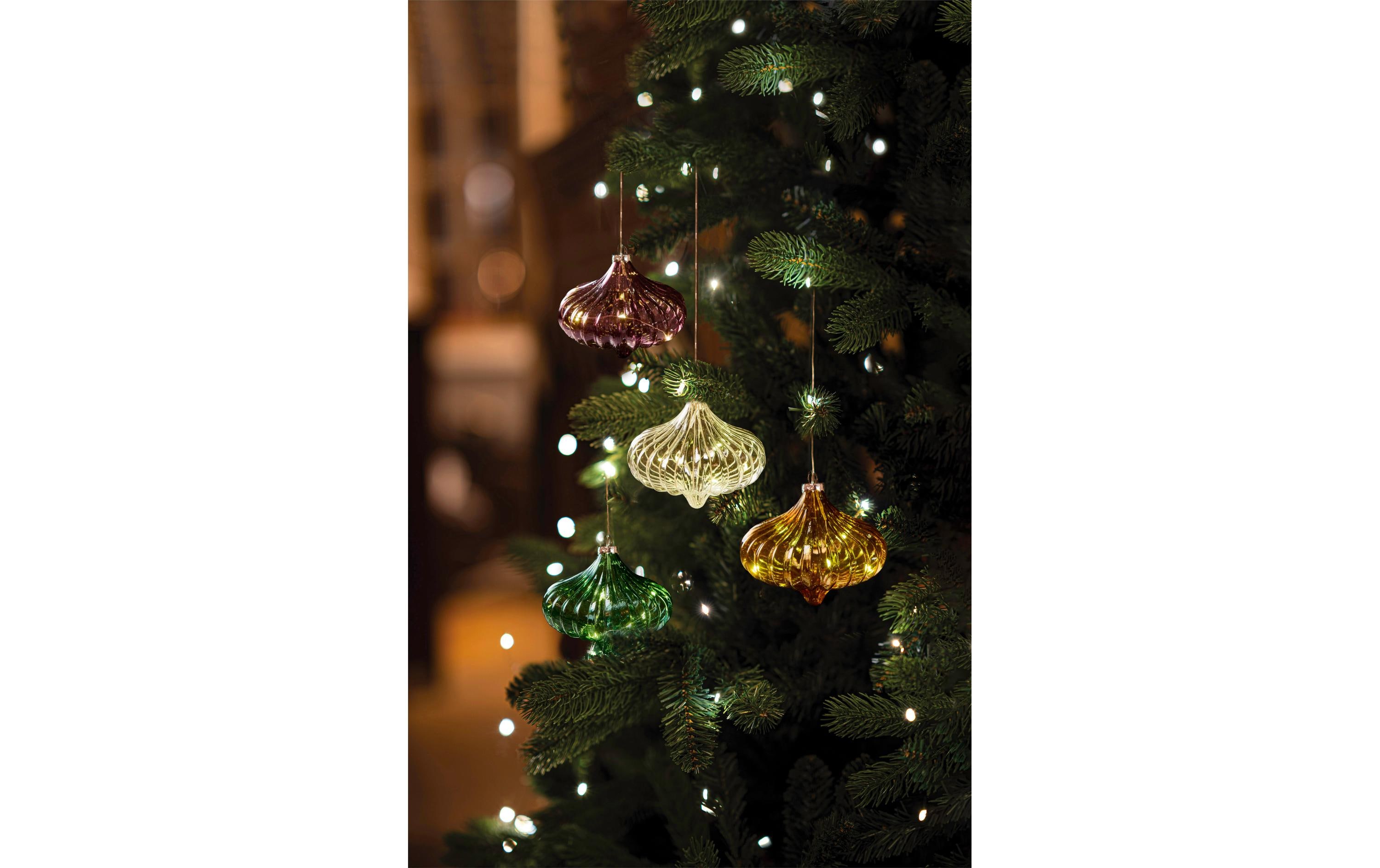 Sirius Weihnachtskugel Dina, 5 LEDs, 10 cm, Grün