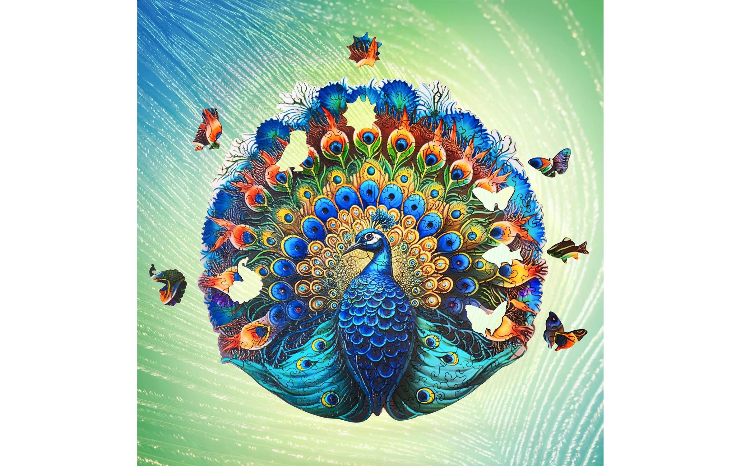 Escape Welt Holz-Puzzle Pfau