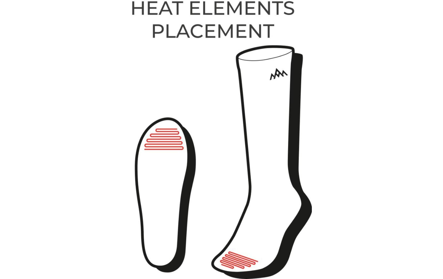 Heat Experience Beheizbare technische Socken mit Batterien Sand/Schwarz S