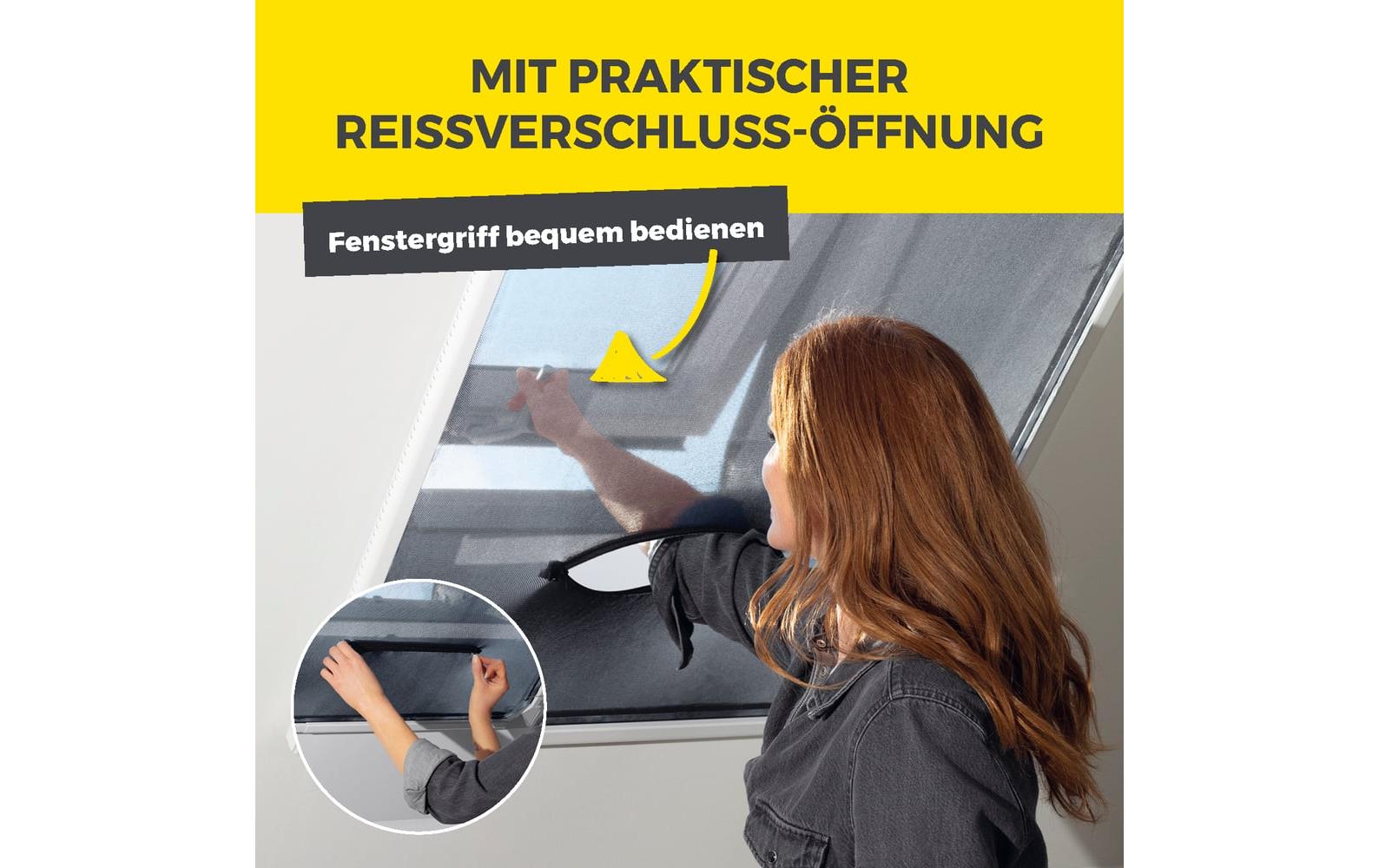 EASYmaxx Moskitonetz Dachfenster Magic Fit 160 x 100 cm, Weiss