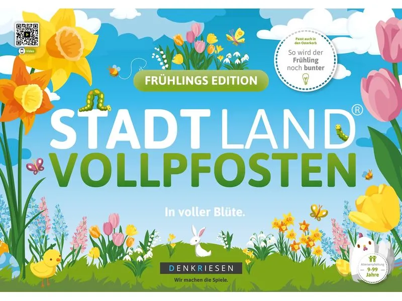 Denkriesen Partyspiel Stadt Land Vollpfosten Frühlings Edition