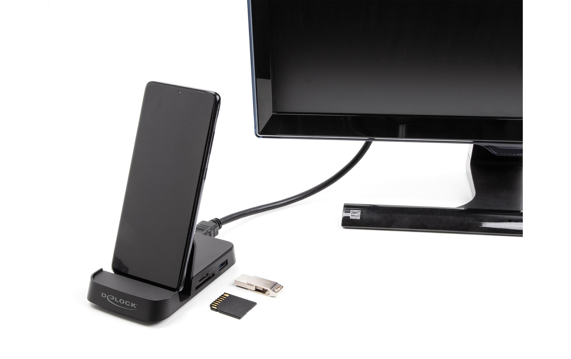 Delock Dockingstation 4K mit integrierter Halterung