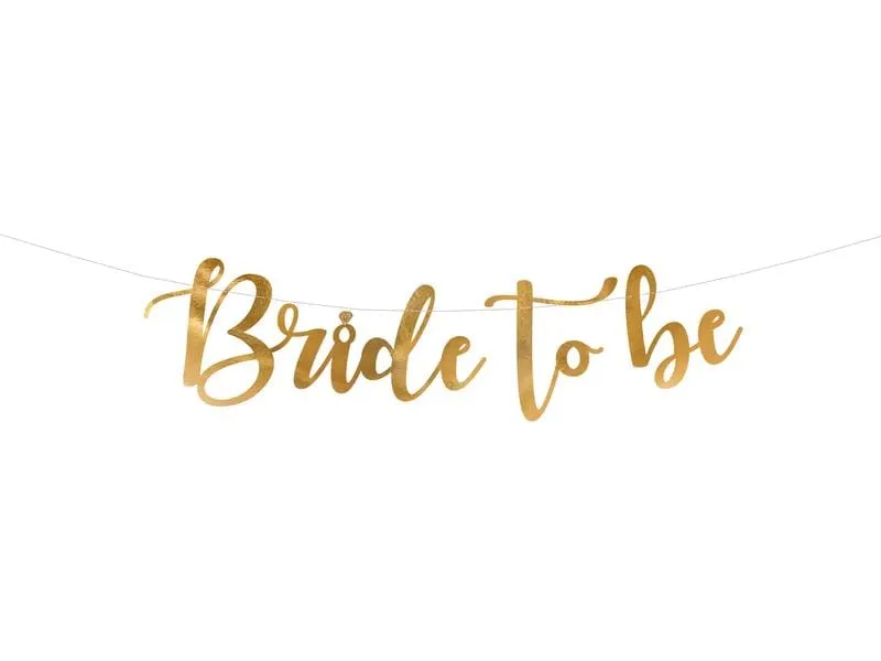 Partydeco Girlande Bride to be 80 x 19 cm, Gold Partydeco Girlande Bride to be 80 x 19 cm, Gold