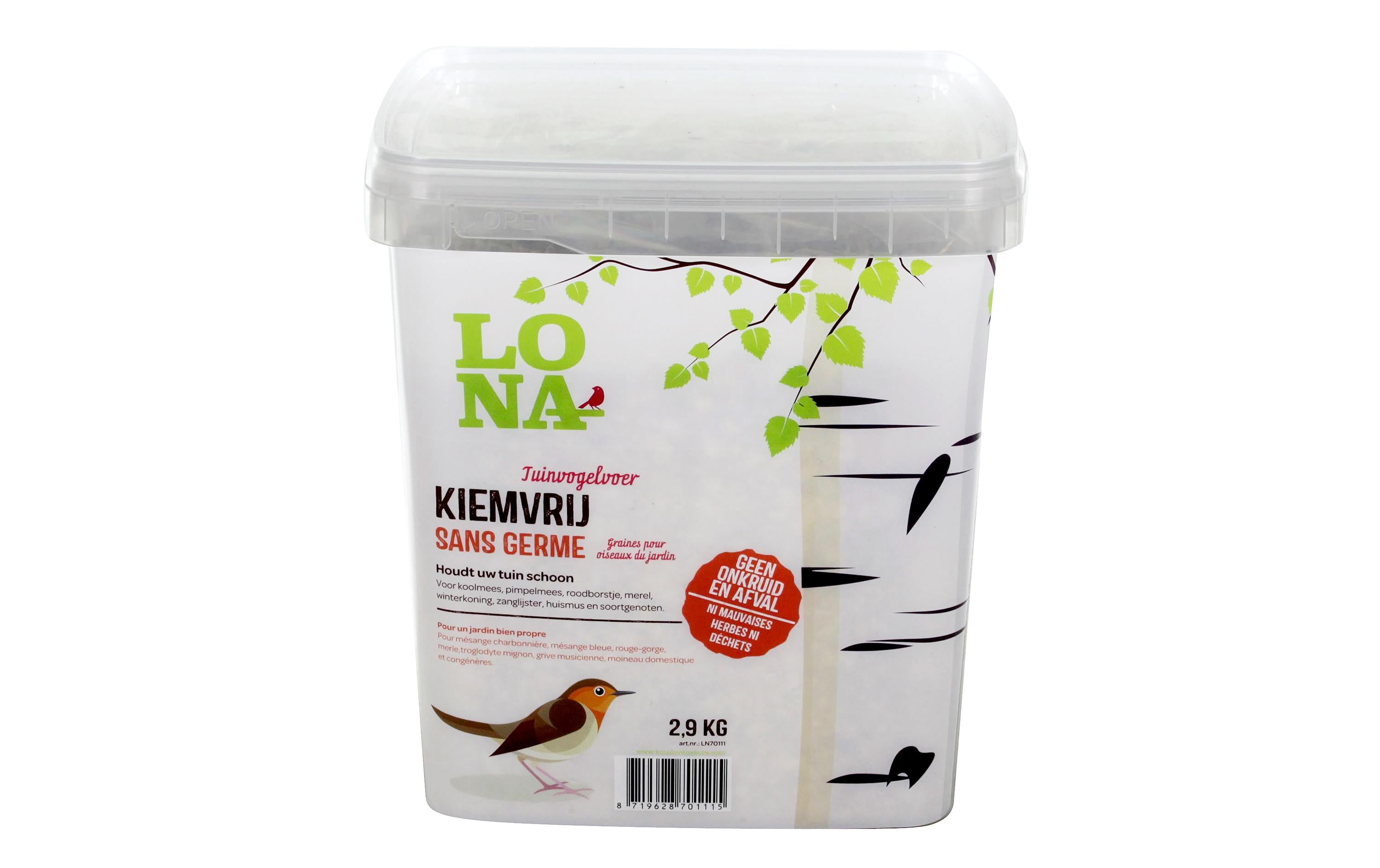 LONA love nature Vogelfutter mit Samen ohne Schale, 2.9 kg