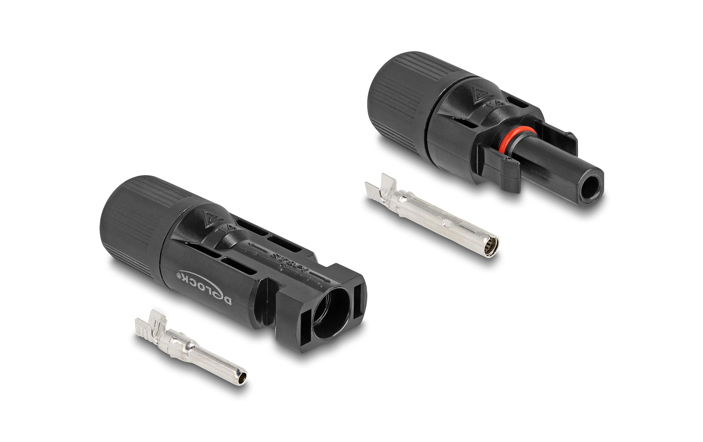 Delock Steckverbinder DL4 Solar für Kabel zum Crimpen, 2 Stück