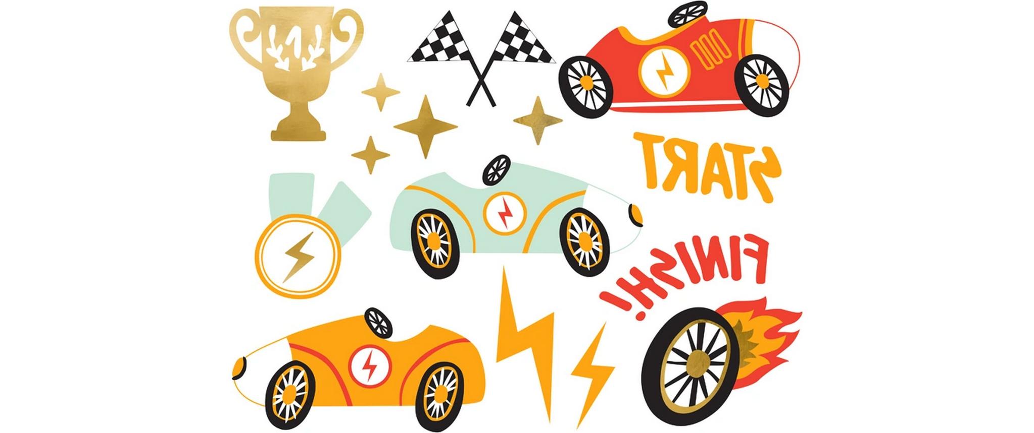 Partydeco Tattoo Set Auto 11 Motive Partydeco Tattoo Set Auto 11 Motive