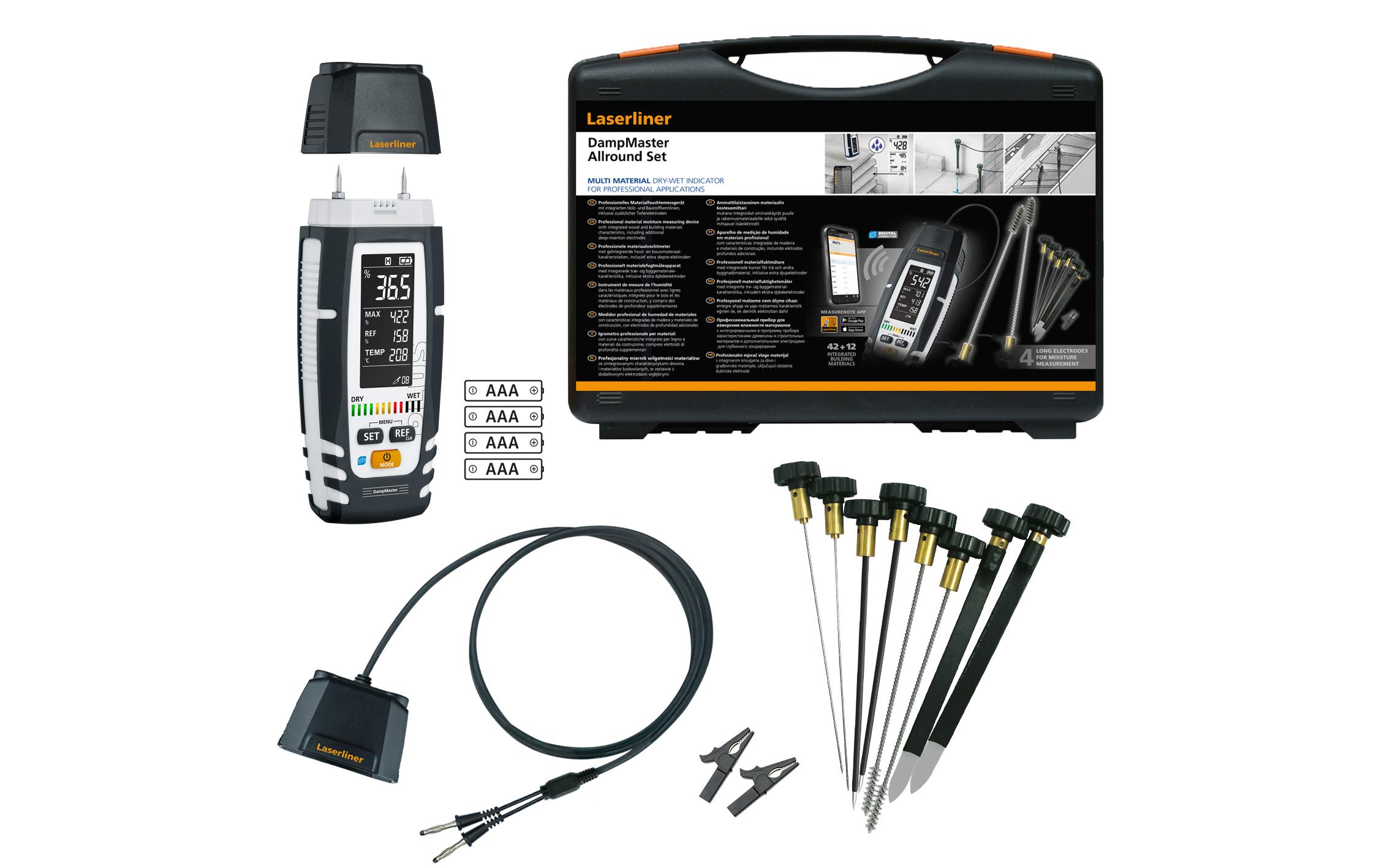 Laserliner Materialfeuchtemessgerät DampMaster Allround Set Laserliner Materialfeuchtemessgerät DampMaster Allround Set