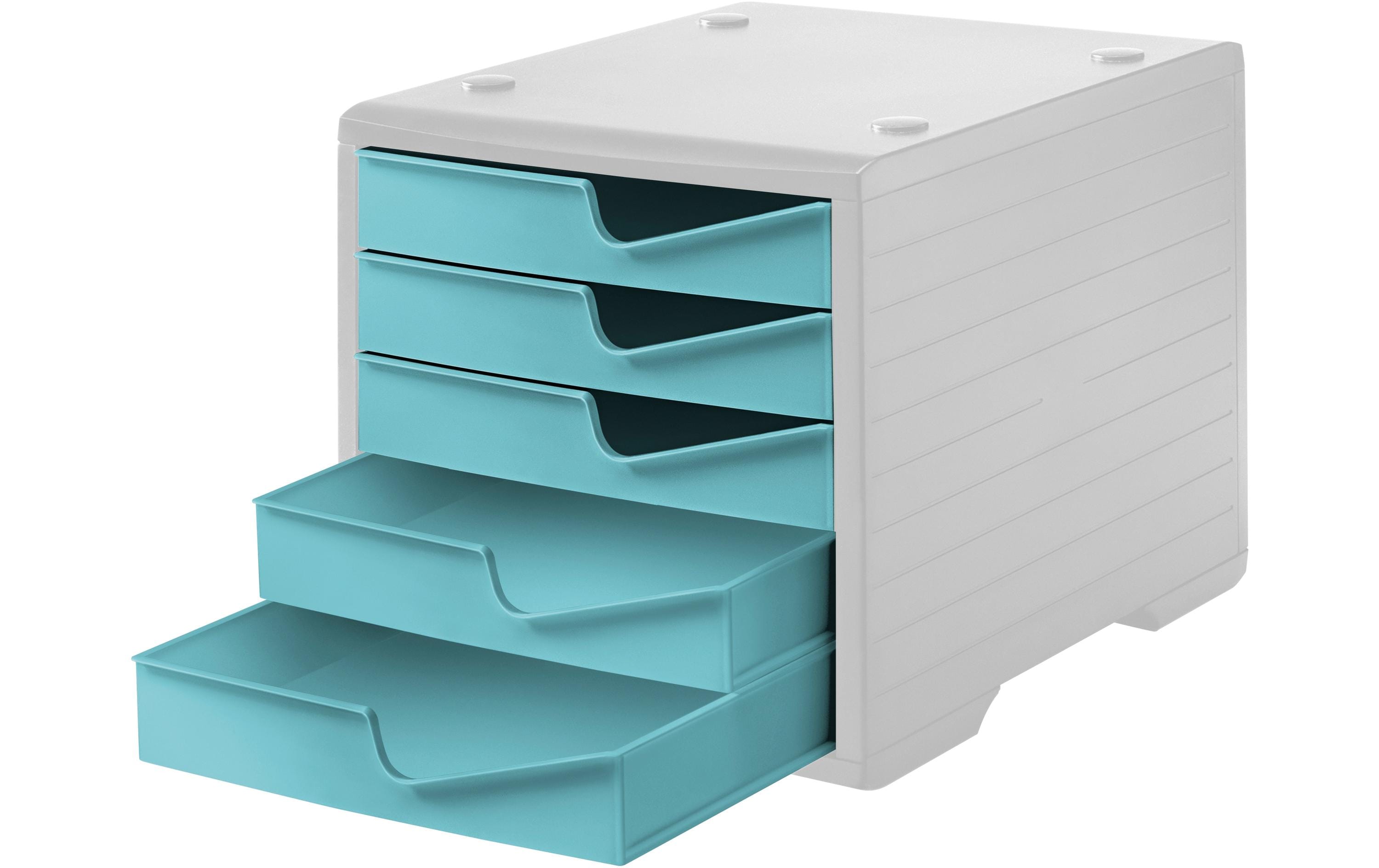 Styro Schubladenbox Styroswingbox Lichtgrau/Aqua