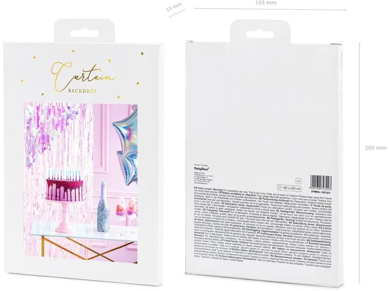 Partydeco Partyaccessoire Vorhang 90 x 250 cm, Opal