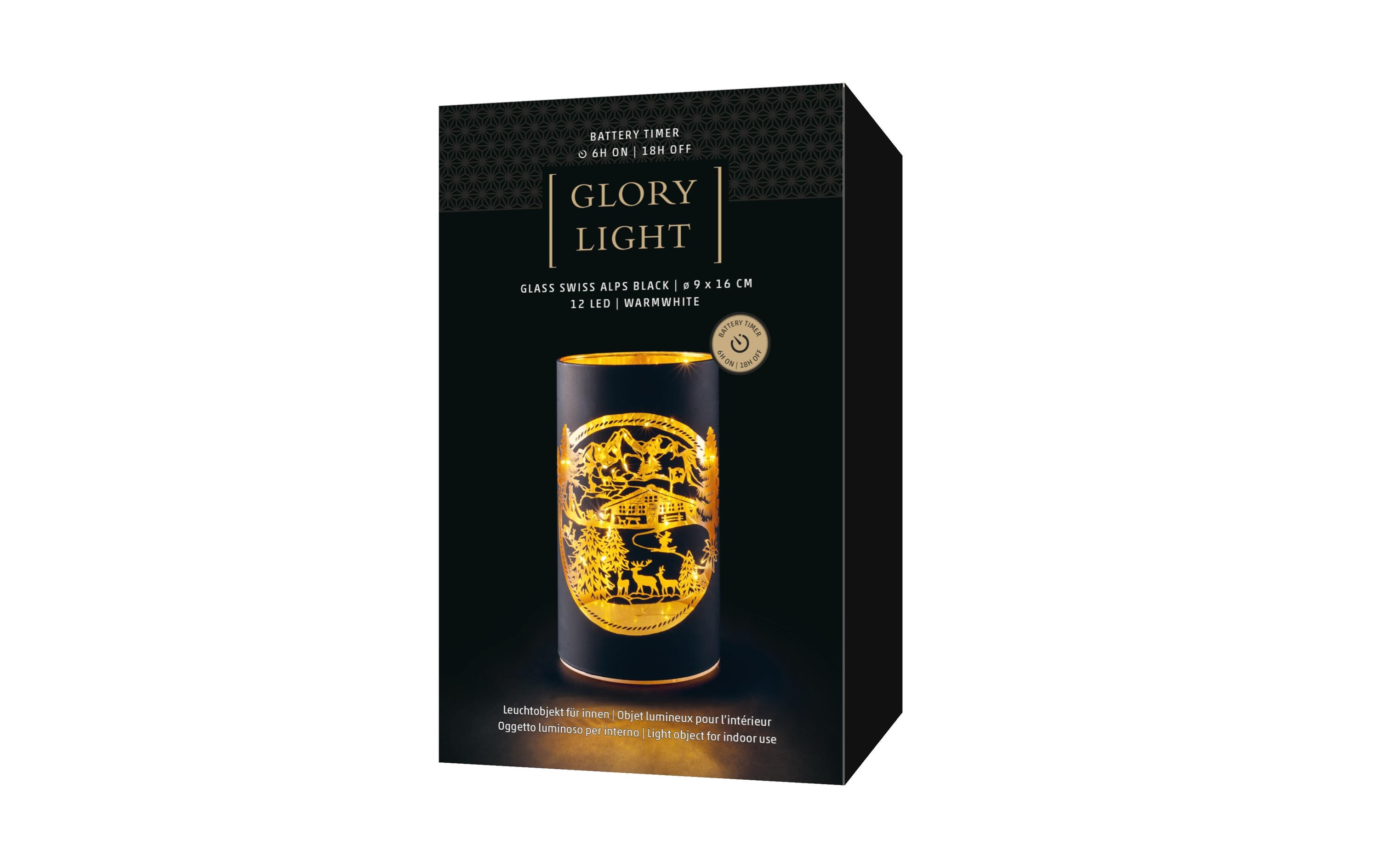 STT Windlicht Swiss Alps M, 16 cm, Schwarz/Gold STT Windlicht Swiss Alps M, 16 cm, Schwarz/Gold