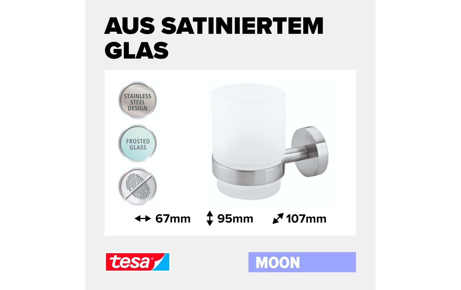 tesa Moon Zahnputzbecher Weiss/Silber tesa Moon Zahnputzbecher Weiss/Silber