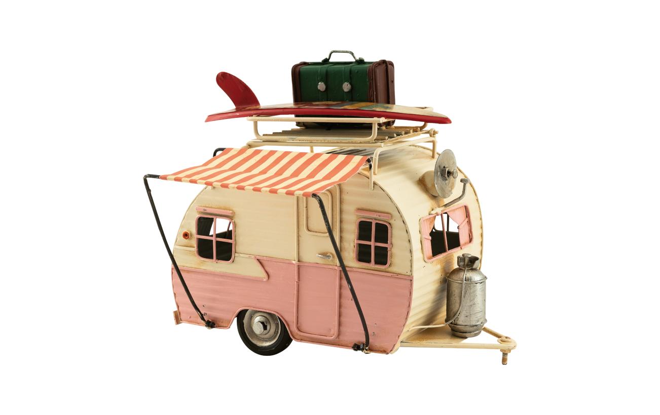 Dekomat AG Aufsteller Wohnwagen 14 cm, Pink/Weiss