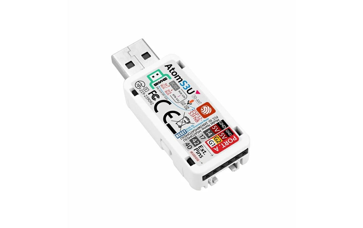 M5Stack Entwicklerboard Atom S3U ESP32-S3 mit USB-A
