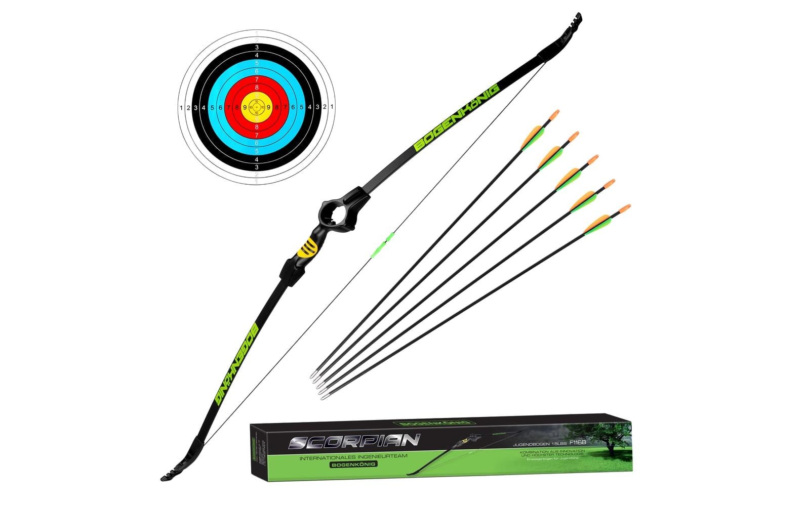 Bogenkönig Bogenschiess-Set mit Köcher 15 lbs Bogenkönig Bogenschiess-Set mit Köcher 15 lbs