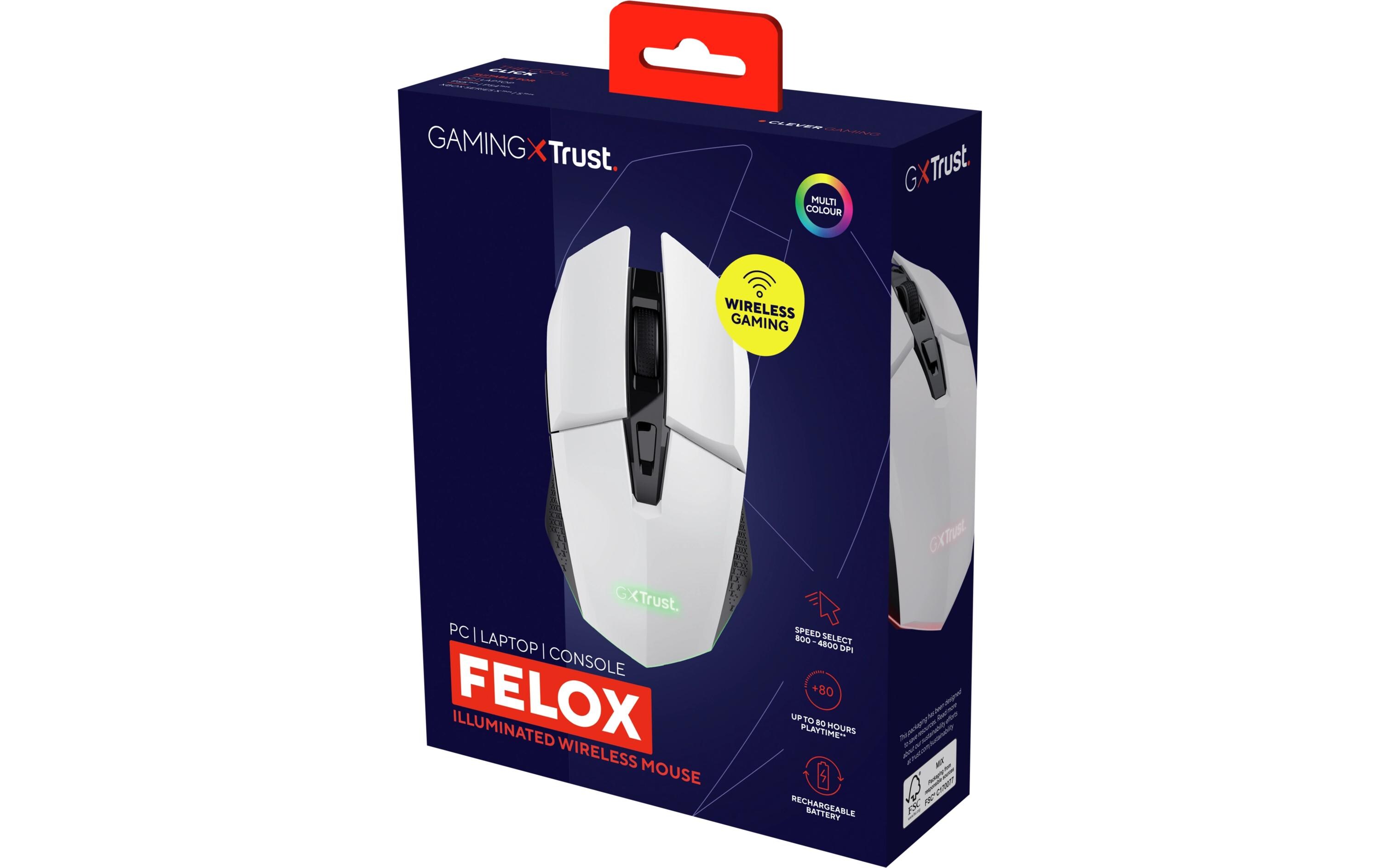 Trust Gaming-Maus GXT110 Felox Weiss