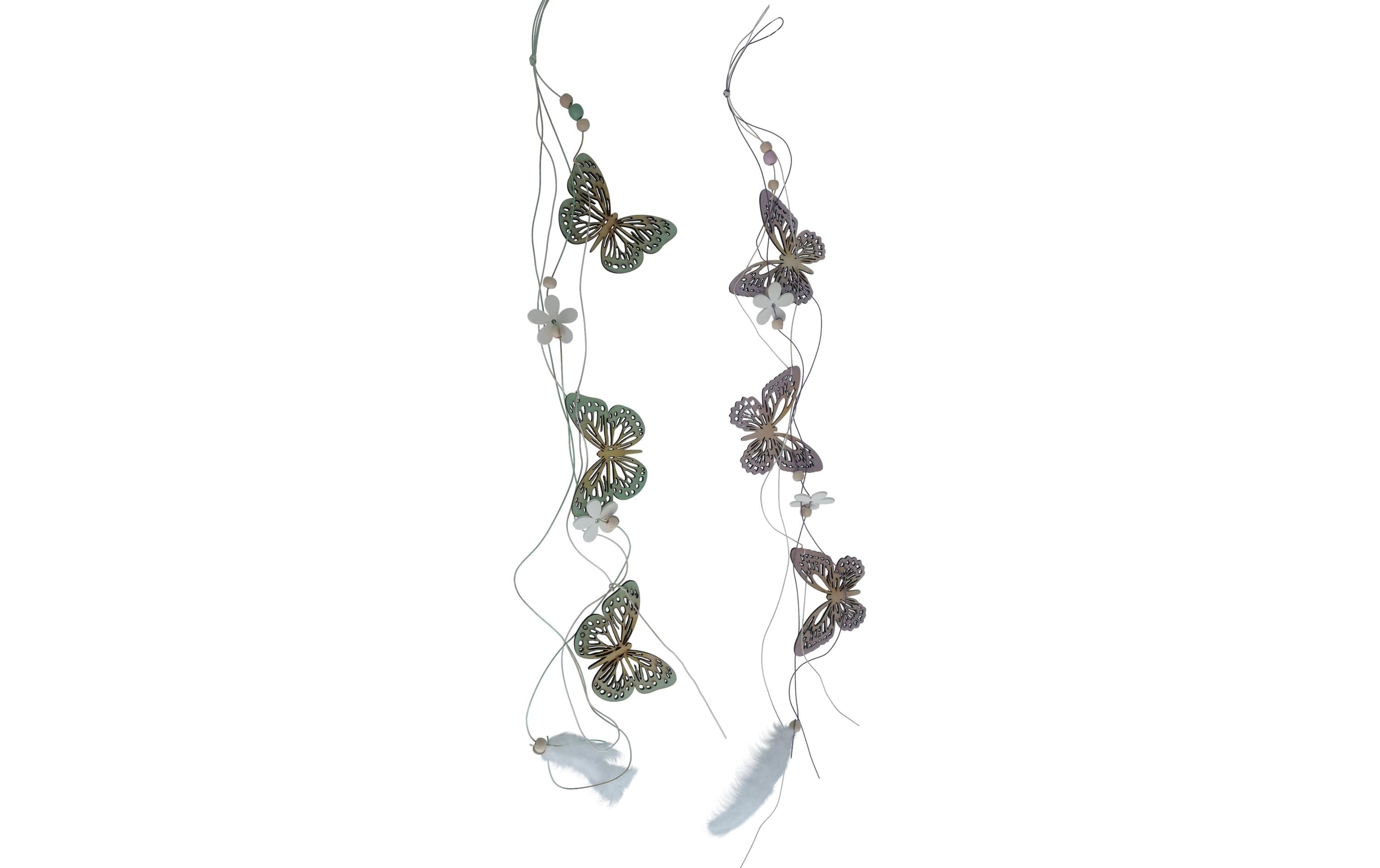Dameco Wanddekoration Girlande mit Schmetterlingen 2 Stück