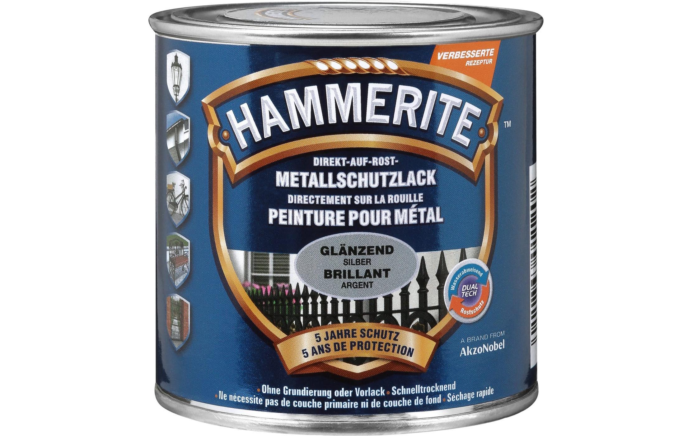 Hammerite Metall-Schutzlack HG Silber, 250 ml