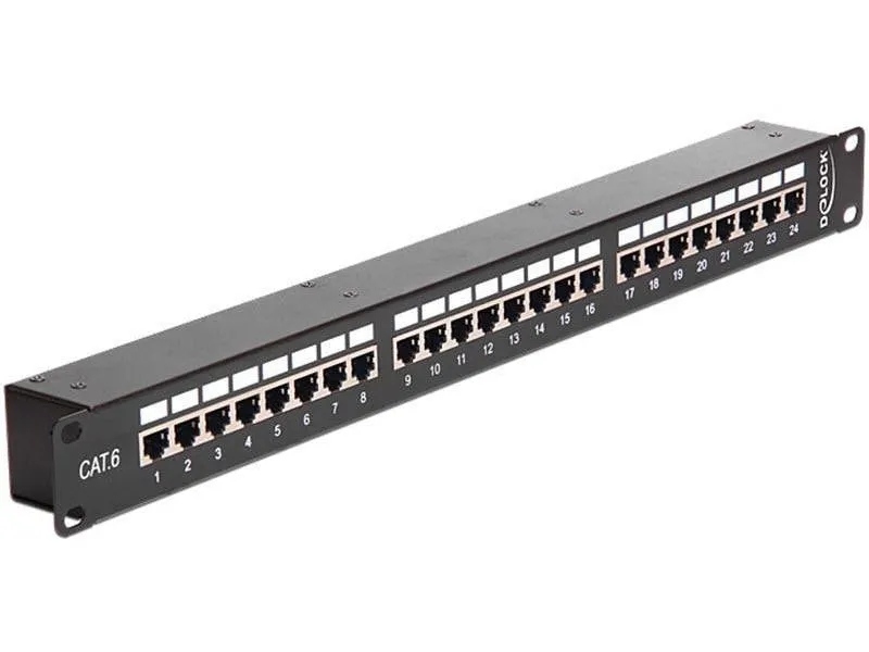 Delock Patchpanel 24 Port, Cat.6 STP 19-Rack Kupplung
