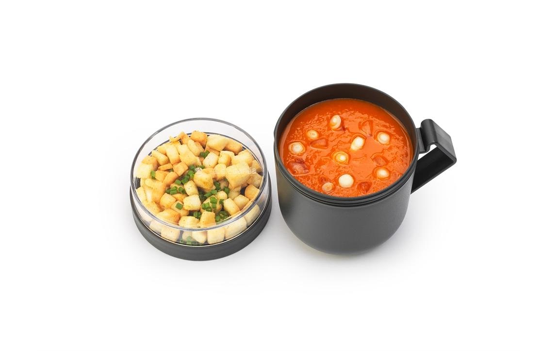 Brabantia Suppenbehälter Make & Take 600 ml, Dunkelgrau