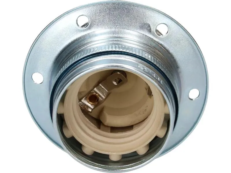 Max Hauri Lampenfassung E27 Randmantel Chrom, M10 x 1 Max Hauri Lampenfassung E27 Randmantel Chrom, M10 x 1