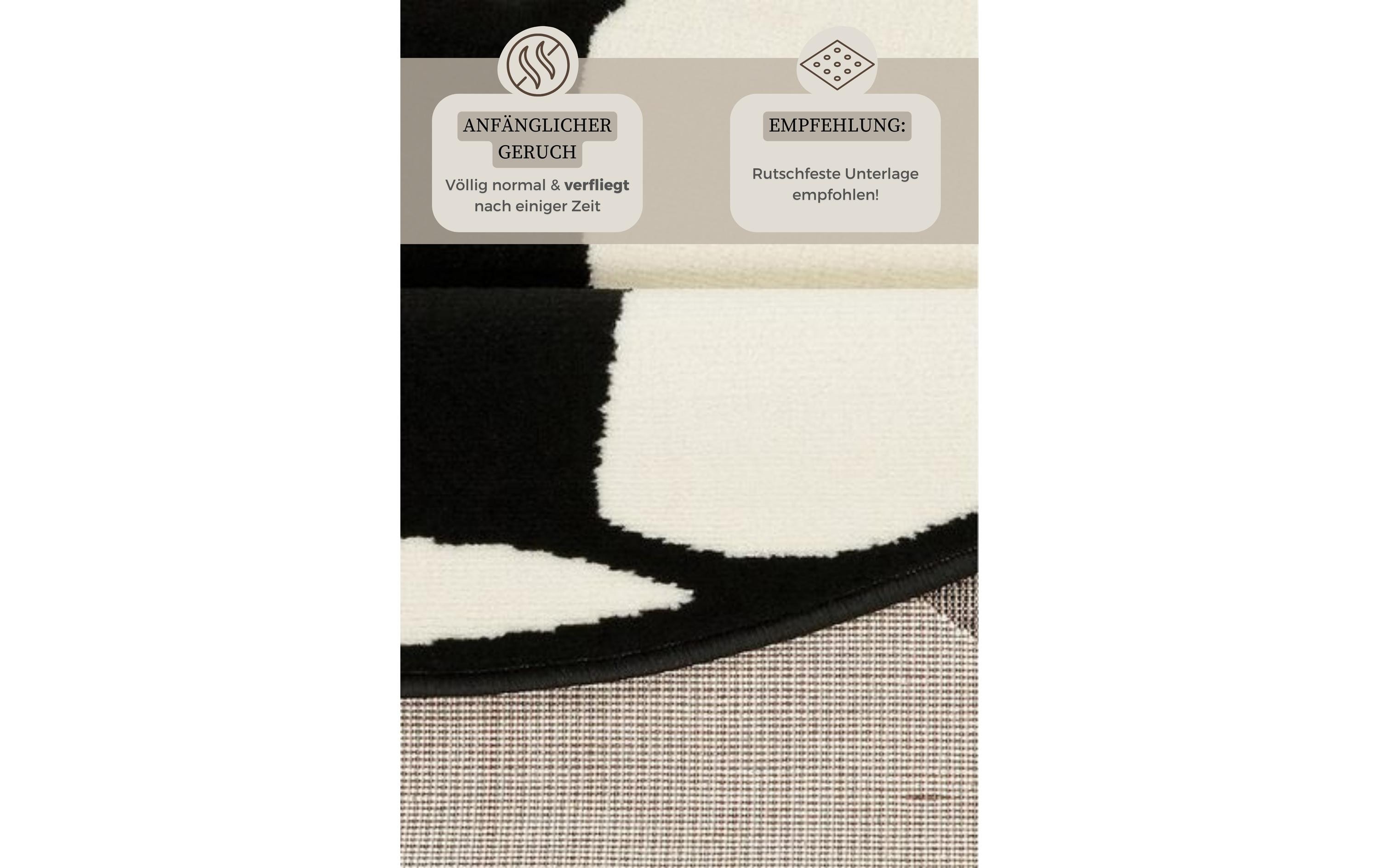 Hanse Home Spielteppich Football 150 cm, Schwarz/Weiss