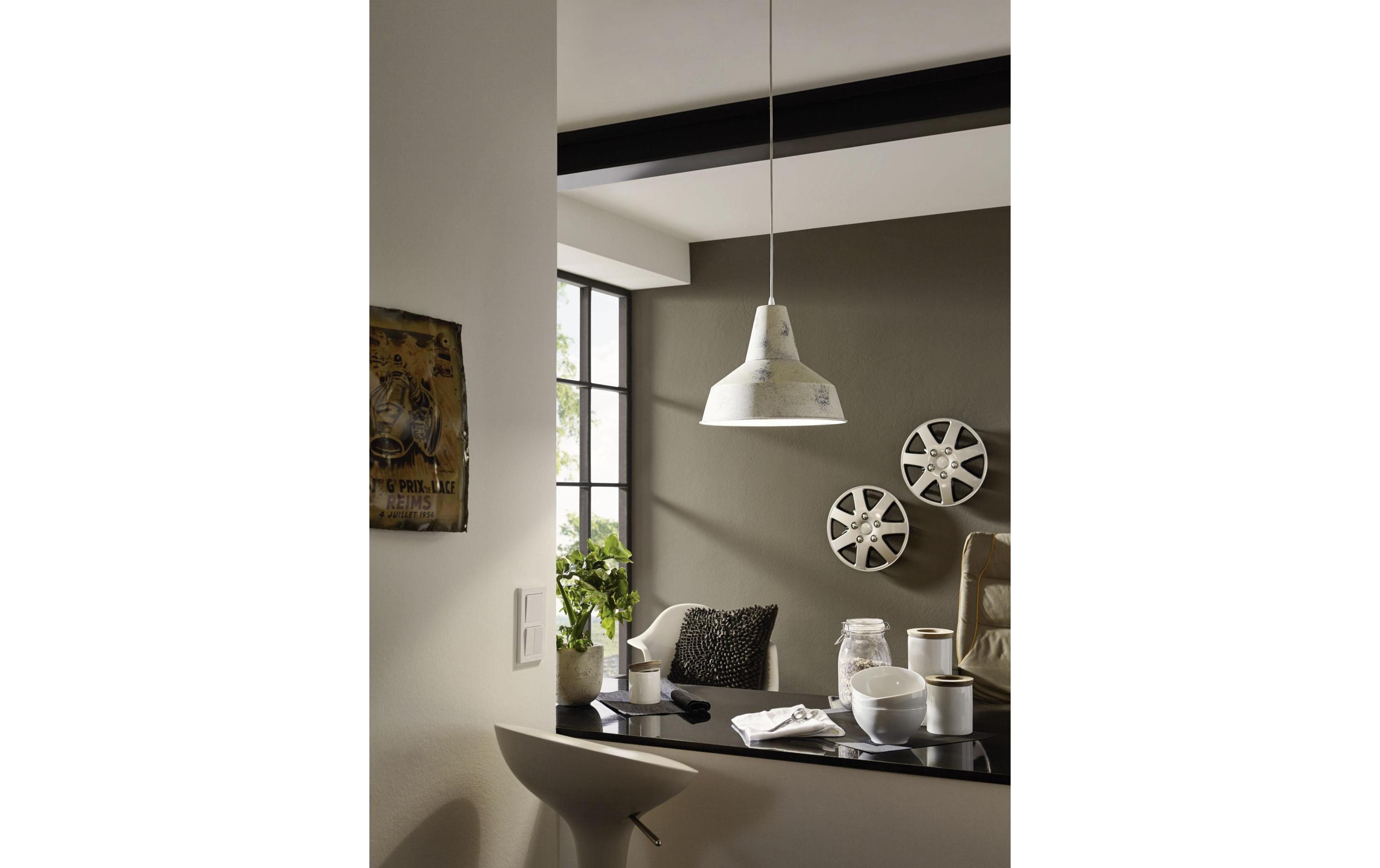 EGLO Leuchten Pendelleuchte SOMERTON 1x E27 Weiss EGLO Leuchten Pendelleuchte SOMERTON 1x E27 Weiss