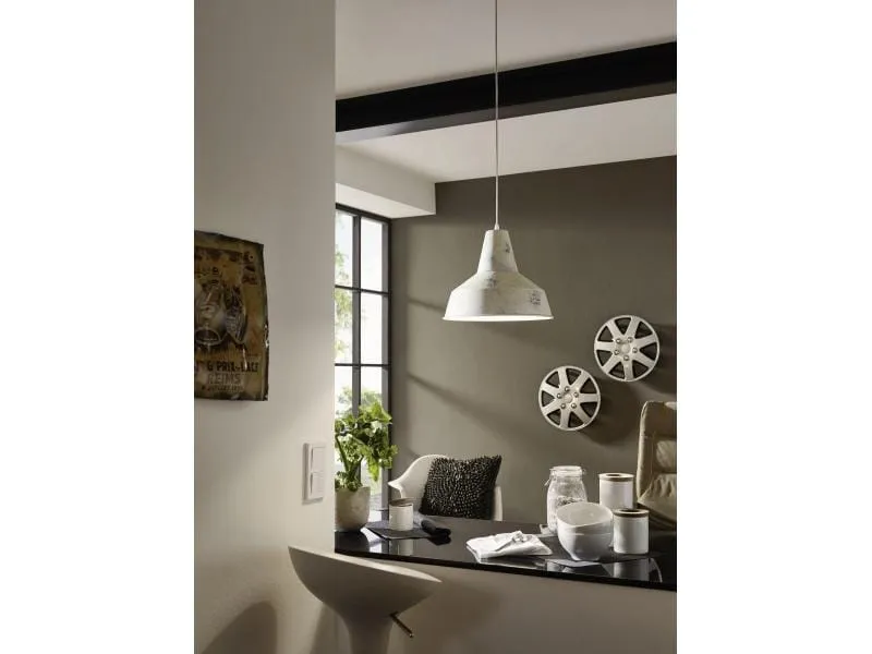 EGLO Leuchten Pendelleuchte SOMERTON 1x E27 Weiss EGLO Leuchten Pendelleuchte SOMERTON 1x E27 Weiss