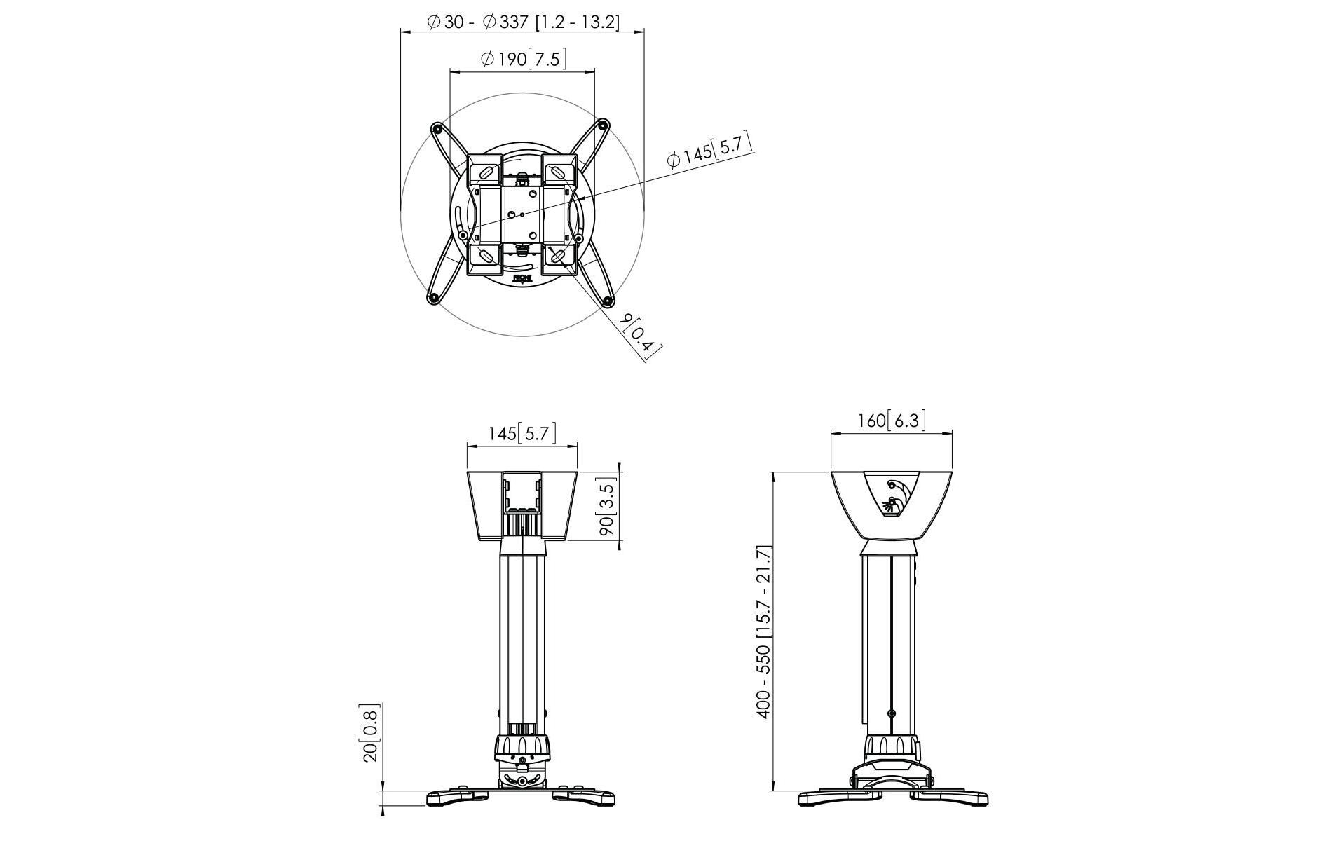 Vogel's Deckenhalterung PPC 1540 Weiss