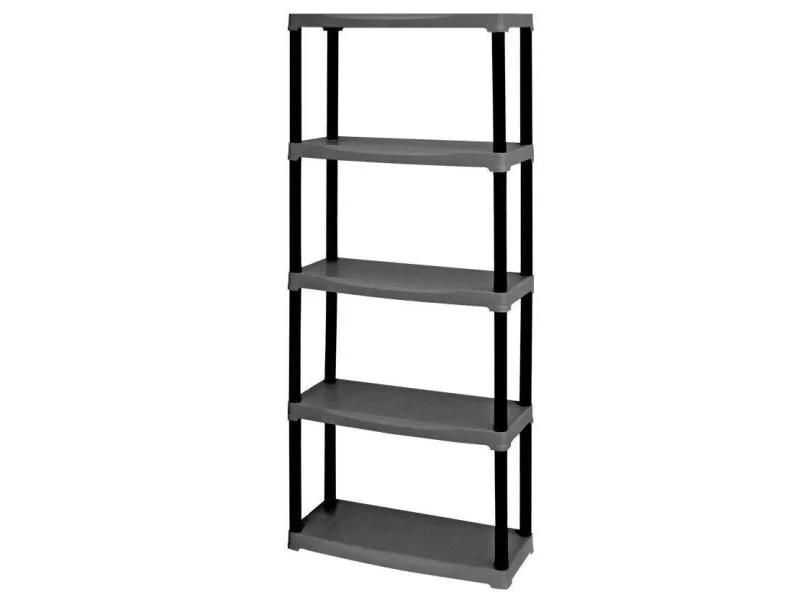 Art Plast Regal T5 Kunststoff, Grau/Schwarz Art Plast Regal T5 Kunststoff, Grau/Schwarz