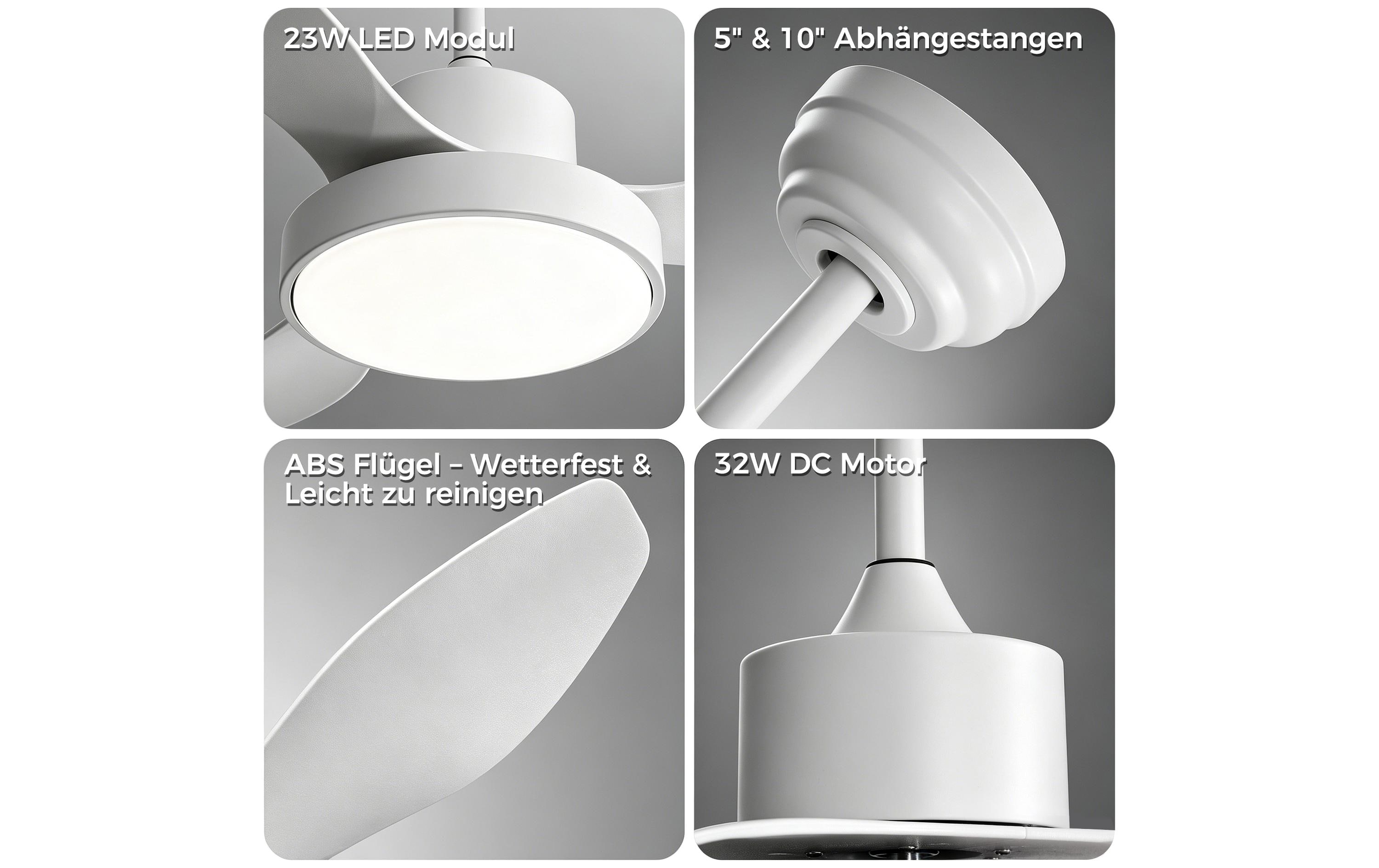 Ozeanos Deckenventilator KBS-4703 Weiss