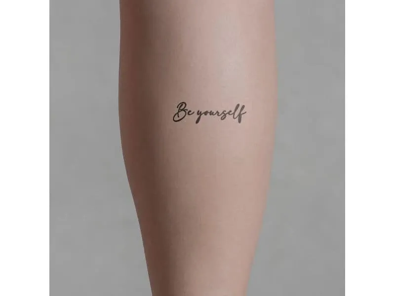 minink Tattoo Schrift Be yourself Grösse: S (4.2 cm x 1.2 cm)
