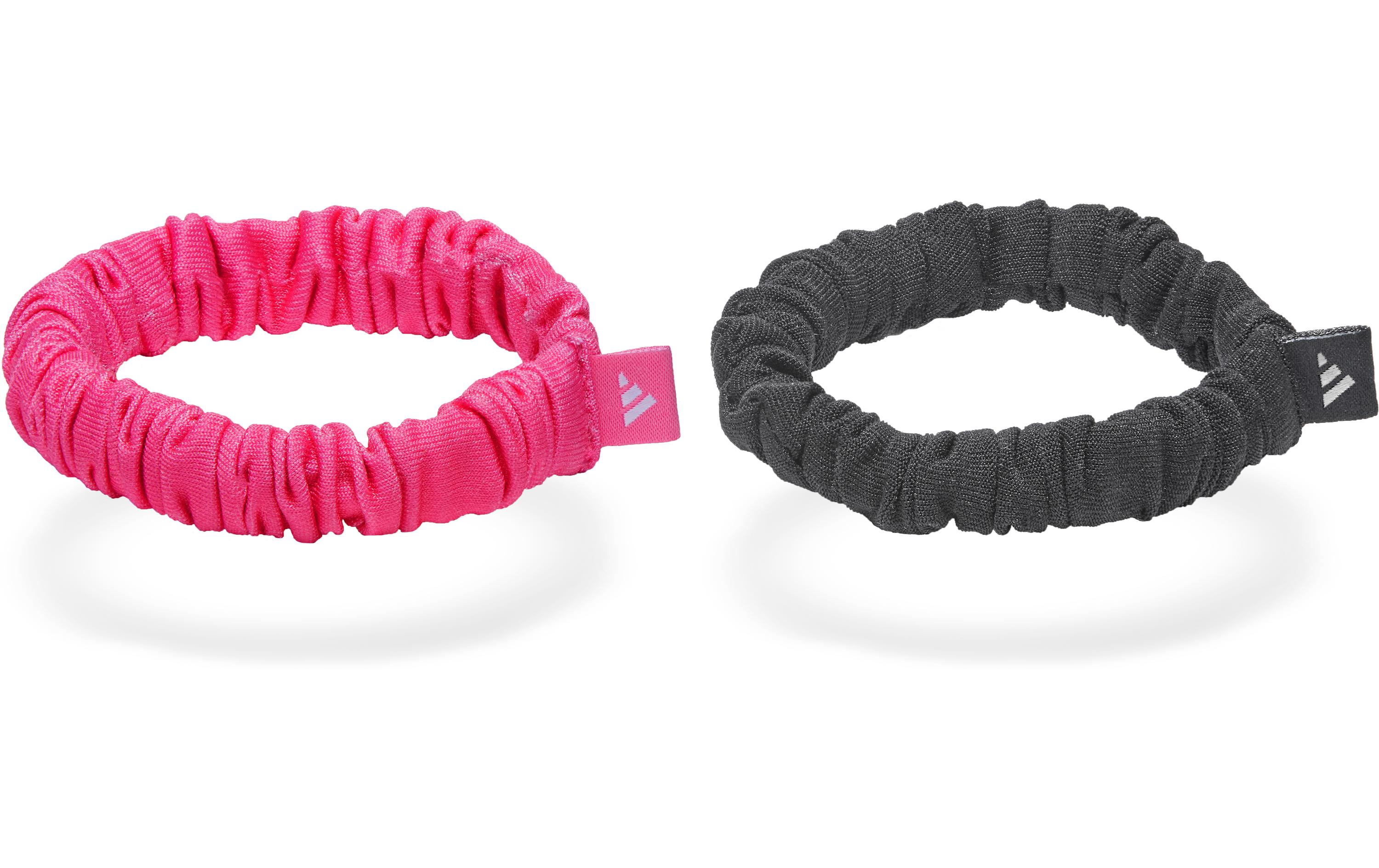 adidas Hair Scrunchies Schwarz und Lucid Pink