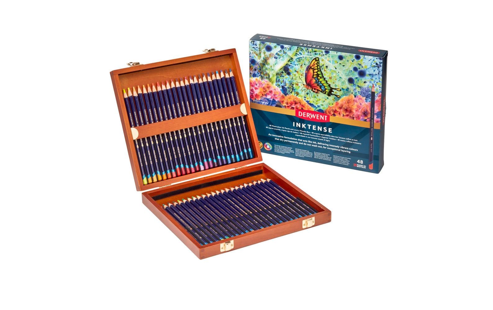 Derwent Aquarellstifte Inktense Geschenkset in Holzbox, 48-teilig Derwent Aquarellstifte Inktense Geschenkset in Holzbox, 48-teilig
