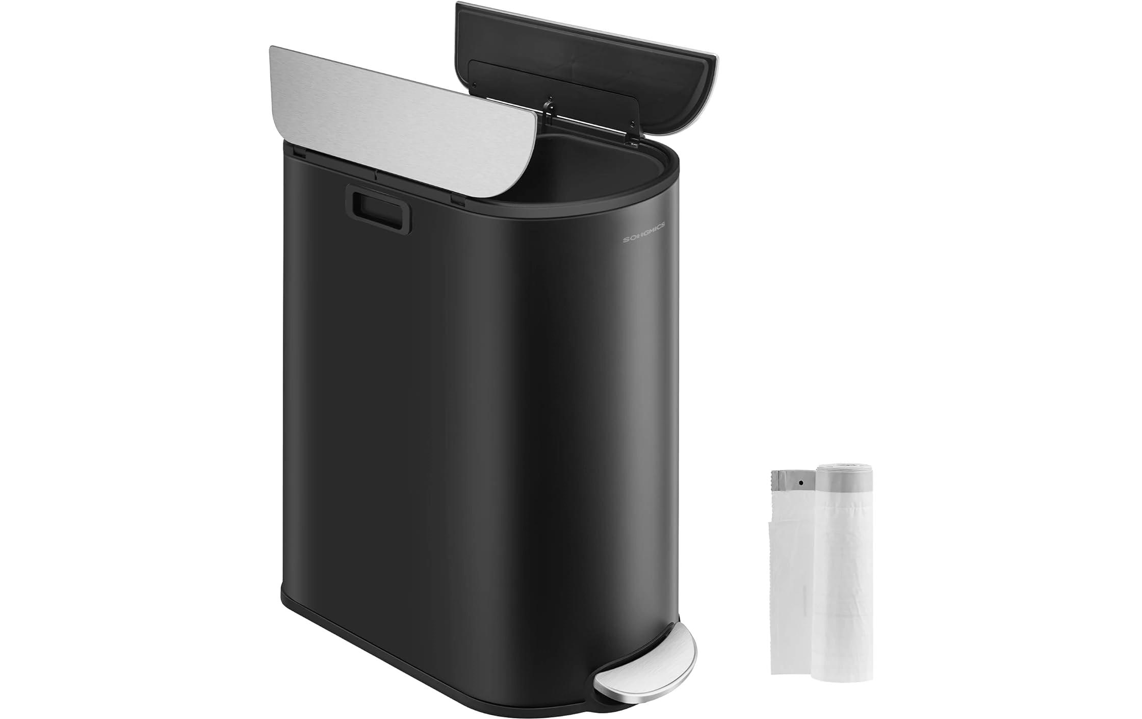 Songmics Abfalleimer 30 l, Schwarz