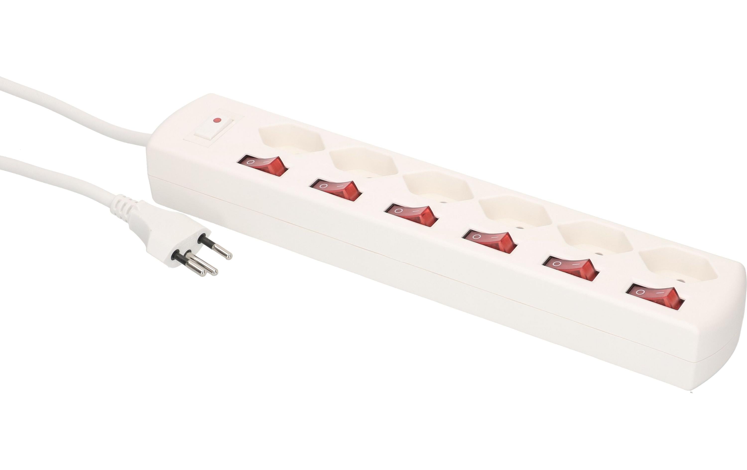 Max Hauri Steckdosenleiste Multi-Switch Weiss 6 x T13