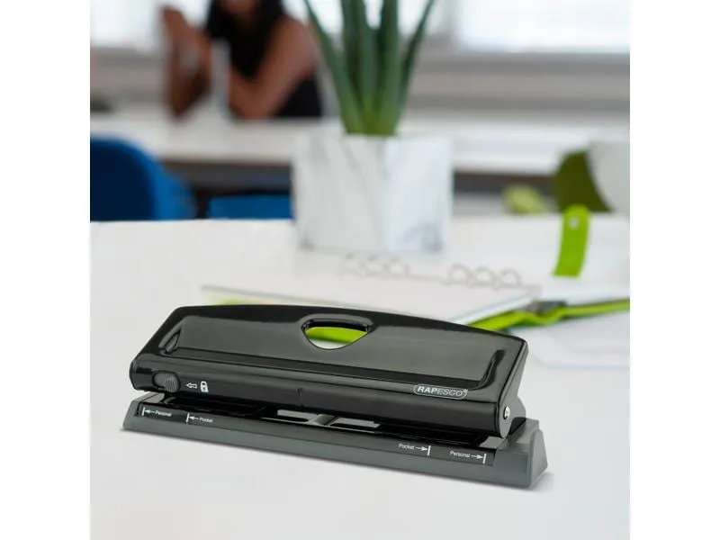 Rapesco Locher 1725 9 Seiten, Schwarz