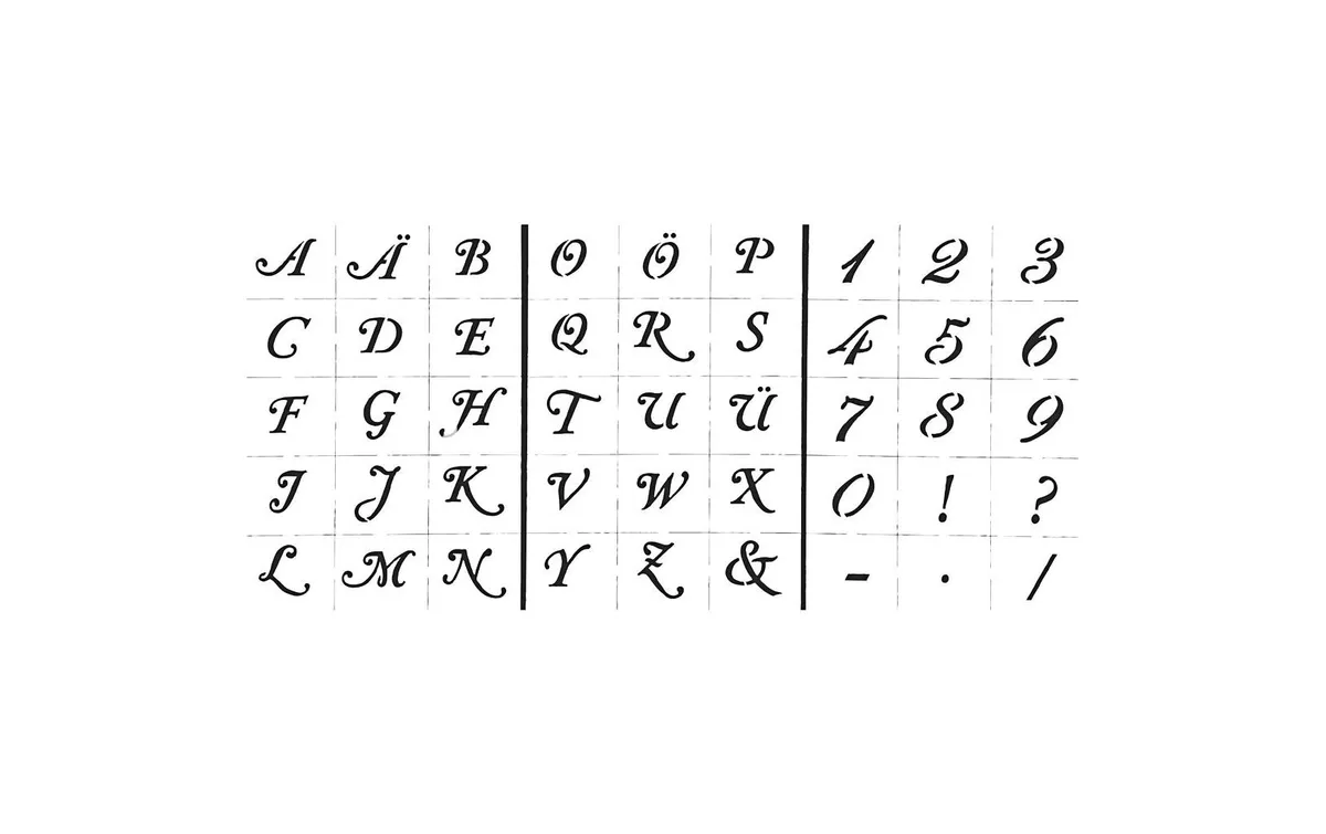 Creativ Company Schriftschablone Buchstaben und Zahlen 3 Blatt Creativ Company Schriftschablone Buchstaben und Zahlen 3 Blatt