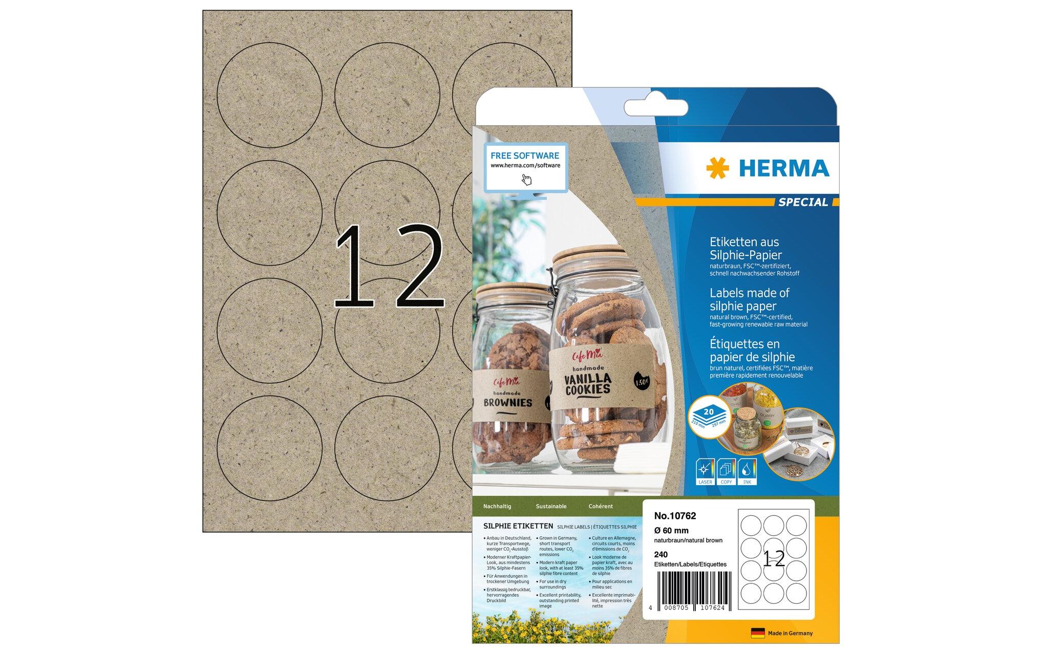 HERMA Runde Etiketten Ø 60 mm, 20 Blatt HERMA Runde Etiketten Ø 60 mm, 20 Blatt