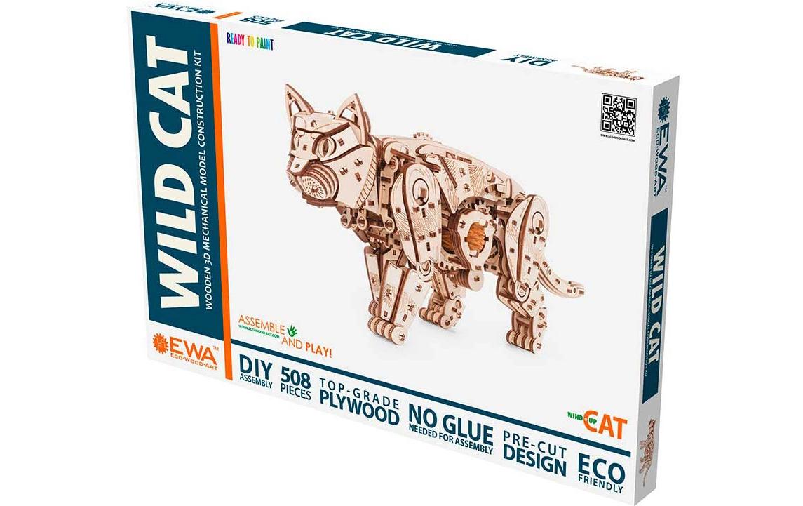 Eco-Wood-Art Bausatz Katze Natur