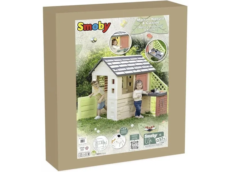 Smoby Spielhaus Natur mit Küche Smoby Spielhaus Natur mit Küche